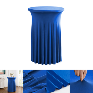 Housse de <span class=keywords><strong>table</strong></span> cocktail en soie de lait et élasthanne, prête à l'emploi, 24" 32", jupe Sunray, nappe de bar pour décoration de mariage, fête et événement - Product Image 4