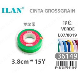 ริบบิ้นอิลัน 3.8 ซม. 15 หลา สีเขียว สำหรับงานประดิษฐ์และงานเย็บผ้า - Product Image 3
