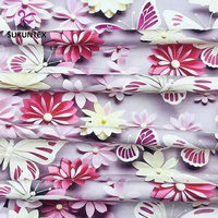 Fleurs 3D de luxe personnalisées 120GSM coton popeline 3D numérique imprimé 100% coton tissu avec lisse
