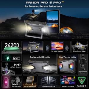<span class=keywords><strong>Tablet</strong></span> PC Robusta Ulefone Armor <span class=keywords><strong>Pad</strong></span> <span class=keywords><strong>5</strong></span> Pro al por Mayor, 12GB+512GB, 11 Pulgadas, Android 15, 5G, Desbloqueo Facial y por Huella Dactilar, OTG, NFC - Product Image 4