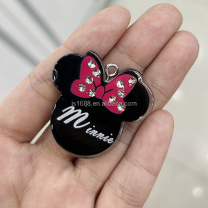 10 unid/bolsa lindo <span class=keywords><strong>Minnie</strong></span> encanto gran arco dibujos animados ratón colgante para joyería hacer collar pulsera pendiente llavero Accesorios - Product Image 1