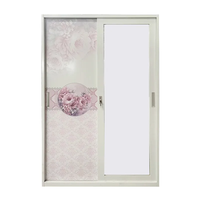 Armoire en acier pour meubles de maison Armoire à vêtements à portes coulissantes en gros Armoire de rangement pour chambre d'enfants Casier imprimé à motifs personnalisés
