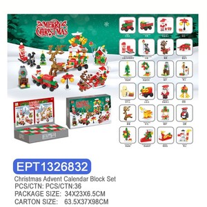 Calendrier de l'Avent de Noël EPT 24 jours, blocs de construction 779 pièces, jouet arbre de Noël, compte à rebours pour Noël, boîte cadeau surprise - Product Image 6