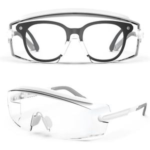Gafas de Seguridad Rojas de Marco Completo para Usar Sobre Lentes Graduadas, Antivaho, Transparentes, de Policarbonato, Protectoras - Product Image 5