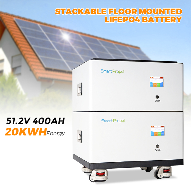 51.2v 400ah 20kwh LiFePO4 Stackable Home Battery 10-20kw Solar Lithium Ion Storage System for Backup Power with Smart BMS