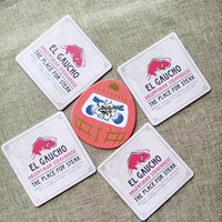 Dessous de verre personnalisés en papier de coton Lettpress Concave Convex Gold Stamping Water Absorbing Coffee Wine Logo Mats & Pads