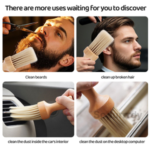 Brosse à cheveux personnalisée avec logo pour barbier, brosse à dépoussiérer le cou pour la coupe de cheveux, brosse douce pour nettoyer le cou à domicile, outil professionnel de salon - Product Image 6