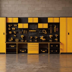 Carro de herramientas de banco de trabajo de garaje industrial de metal personalizado, carro de herramientas de taller profesional, estante de exhibición de Banco de herramientas con cajón - Product Image 5