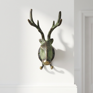 AK Brass Deer Shape Wall <b>Hook</b> Stainless Steel Green Finished <b>Decorative</b> <b>Coat</b> <b>Hook</b> Double Wall Hanger Clothes Hanger Towel <b>Hook</b> - Product Image 4