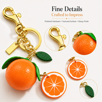 Realistische simulatie oranje fruit tas hanger mandarijn portemonnee charme sleutelhanger handtas accessoire hangende decoratie voor vrouwen cadeau