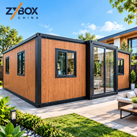 Rumah Kayu Prefab Ramah Lingkungan 20ft 40ft Rumah Kontainer Mewah yang Dapat Diperluas dengan 2 Kamar Tidur untuk Pasar Airbnb Australia, AS, Kanada