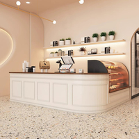 L-Typ Rezeption Empfangs theke Kuchen Brot Kaffee Dessert Saft Shop Holz Bar Theke