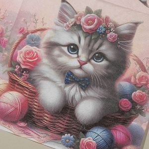 Printed Cat-Themed Paper Napkins 330mmx330mm For Themed Party Decorations - Product Image 2