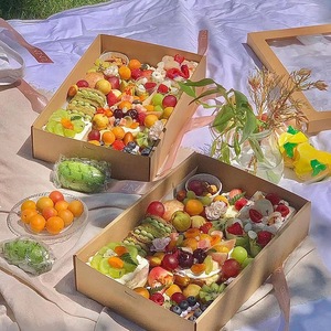 Vassoio Scatola Monouso in Carta Kraft per Pic-nic Primaverili Campeggio Asporto Snack Leggeri Tè Pomeridiano Panini con Laminazione Opaca - Product Image 6