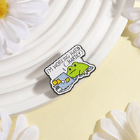 En gros, Pin's en émail personnalisé, motif grenouille de bureau amusante, badge métallique mignon style meme, broche pour ordinateur portable motif animal de dessin animé, bijou, pin's de revers personnalisé