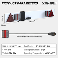 Panneau d'éclairage LED pour remorque VELOOK, homologué ECE, 12V 24V, feux arrière LED pour remorque