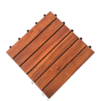 Dalles de terrasse en bois massif d'acacia emboîtables 300x300mm, surface grain de bois imperméable, épaisseur 18mm, pour jardin et extérieur