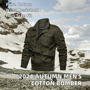 Chaqueta Bomber Cargo para Hombre, Algodón Lavado, Ropa de Trabajo para Exteriores, Multibolsillos, Informal, para Otoño - Product Image 2