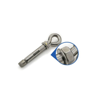 Vis à œil en acier inoxydable 304 avec manchon d'ancrage M6-M12, crochet annulaire, fixation par expansion pour béton
