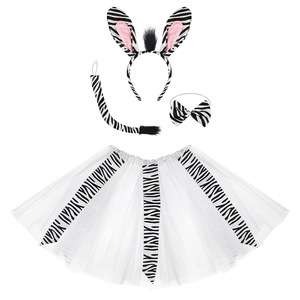 Disfraces de Animales de TV y Películas para Mujeres y Niños, Zebras, Leones, Elefantes, Jirafas, Vacas con Diadema, Cola, Falda Tutú, Carnaval - Product Image 6