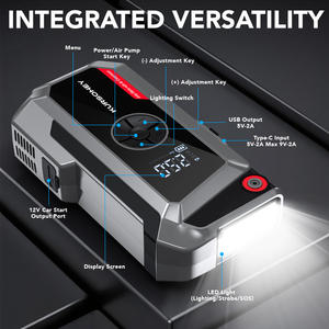 8000a kursohey 12v נייד רכב נייד מקפצת כוח בנק מתנע חירום עם משאבת אוויר - Product Image 5