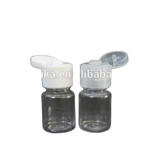 Прозрачная прямая сторона плоское плечо цилиндр ПЭТ бутылка для латекса образец бутылки 5 мл с Filp верхней крышкой