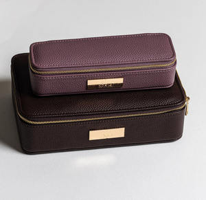 Ensemble de couture à imprimé floral, boîte en cuir PU, sac de projet de maquillage, panier, boîte cadeau, boîte de rangement décorative doublée de tissu, ensemble de pinceaux - Product Image 4