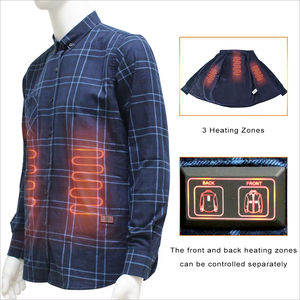 <span class=keywords><strong>Camicia</strong></span> riscaldata da uomo USB scaldacollo 5V tessuto cotone Logo personalizzato camicie Casual <span class=keywords><strong>blu</strong></span> maglia invernale <span class=keywords><strong>giacca</strong></span> riscaldata - Product Image 2
