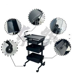 Chariot de salon de beauté neuf en fer, chariot de salon de coiffure multifonctionnel dédié avec roues, mobile, à vendre - Product Image 4