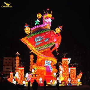 ديكور العام الجديد في الهواء الطلق كبير مهرجان صيني عرض فانوس مع أضواء ليد للبيع - Product Image 3