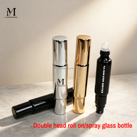 Flacon Roll-on en Verre Plaqué Or et Argent à Double Tête de 10 ml, Vide, pour Cosmétiques et Parfums, Vaporisateur à Brume Fine, Vente en Gros