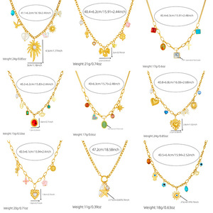 Moda exquisito Color Acero inoxidable chapado en oro colgante collar amor arco Shell cereza Cruz elegante temperamento joyería - Product Image 5