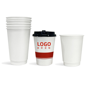 Gobelets en papier kraft blanc, noir, brun, jetables, avec logo personnalisé, 8 oz, 12 oz, 16 oz, 20 oz, pour café, gobelet à café chaud avec couvercle - Product Image 1