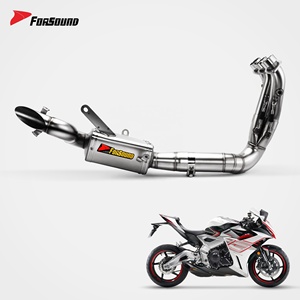 Système d'échappement de moto en acier inoxydable coloré flamme, prix de gros usine Forsound, norme OEM pour Zontes 703RR - Product Image 6