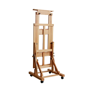 Giá vẽ nghệ thuật chuyên nghiệp, cỡ lớn, điều khiển bằng tay, hai chân đế, làm bằng gỗ beech, có bốn bánh xe - Product Image 6