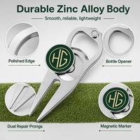 Accessoires de golf multifonctionnels personnalisés, outil de réparation de divots de golf personnalisé, ouvre-bouteille avec marqueur de balle magnétique à vendre