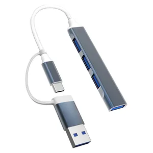 Nâng Cấp Mới 4 Cổng 3.0 USB Loại C Hub Splitter Cho Macbook Pro Không Khí OTG USB3.0 Bộ Chuyển Đổi Nhanh Chóng USB Hub