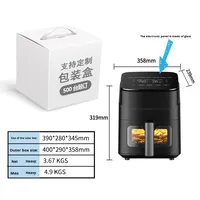 Friteuse à air électronique 4L d'origine d'usine 100V-240V matière plastique de forme carrée à commande numérique pour usage domestique