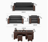 Nouvel ensemble canapé et table basse de réception de bureau moderne chinois - Écologique, personnalisable, éponge haute densité, mobilier de bureau à domicile