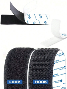 Черный самоклеящийся крюк и рулон петли ленты, прочная липкая задняя Липучка для самостоятельной организации дома, кабельные стяжки, настенный монтаж - Product Image 4