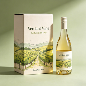 Boîte à vin <span class=keywords><strong>blanc</strong></span> élégante haut de gamme personnalisée, en papier gaufré à feuille d'or, pour bouteille de vin <span class=keywords><strong>blanc</strong></span> sec, emballage cadeau de luxe - Product Image 2