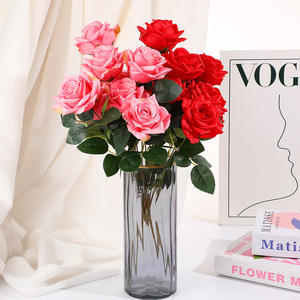 Rosas Artificiales de 10 Cabezas, Flores de Seda Plástica de Alta Simulación, Decoración para el Hogar, Accesorios para el Día de San Valentín - Product Image 3