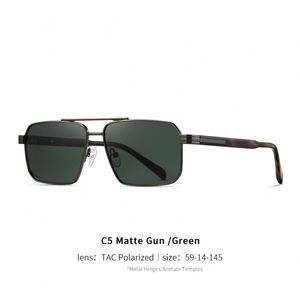 XINLIS15224 Gafas de Sol Unisex de Moda, Polarizadas, con Doble Puente, Montura Completa de Metal, Cuadradas, Deportivas, para Conducir al Aire Libre, Protección UV400 - Product Image 6