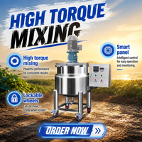 Cuve de mélange électrique à double enveloppe en acier inoxydable 100L avec pompe et moteur à engrenages pour machine de mélange de liquides de laboratoire de petite taille