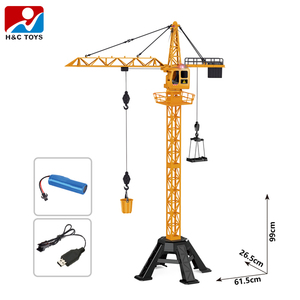 Grue à tour méga télécommandée infrarouge 4 canaux, modèle de levage rotatif de construction de 98 cm, jouet de voiture télécommandée avec chargeur inclus - Product Image 5