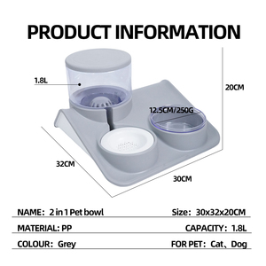 Groothandel Plastic Automatische Kattenhond Waterdispenser En Voerbak - Product Image 3