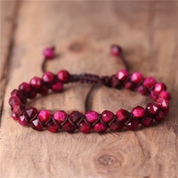 Bracelets tressés faits à la main en pierre naturelle 6mm, œil de tigre perlé, Bracelet en macramé Boho, bijoux d'amoureux d'amitié de Yoga, livraison directe
