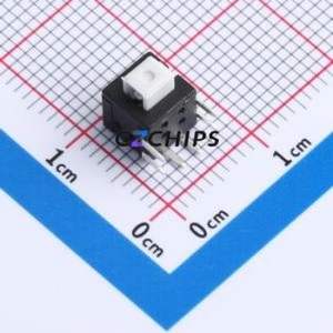 TK-6580A8-1 Push Button Switch Through hole Switch Double Pole Double Throw Self-Locking Square Button Right Angle Insert - Product Image 1