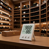 Grand écran LCD, thermomètre et hygromètre numériques pour la maison avec enregistrement des données 0.05 ° Hygromètre d'intérieur de précision C