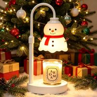 Lampe chauffe-bougie électrique sans flamme pour Noël, diffuseur d'arômes, design maison de neige en bois d'hévéa, pour chambre à coucher
